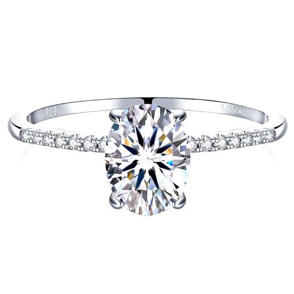 Solitaire Moissanite💍 1.5 Carats Halo Oval Cut Wedding Engagement Promis… - Picture 10 of 10